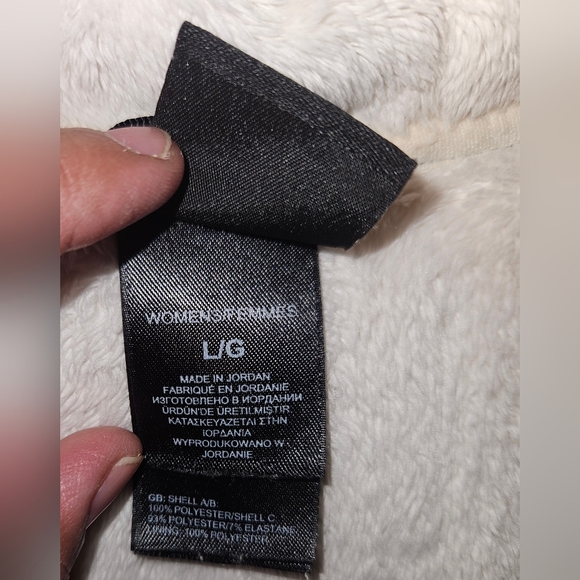 Northface fleece hooded jacket. Black/Cream women's size Large - Picture 14 of 14